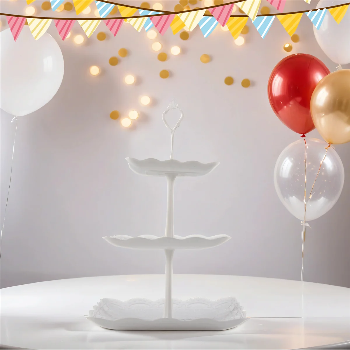 3-х уровневая подставка для кексов десертная башня поднос с фруктами украшения