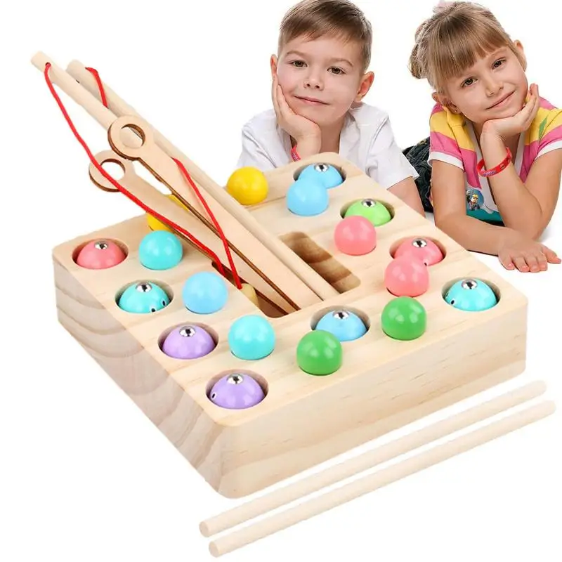 

Деревянные игрушки Монтессори, деревянная рыболовная игра Монтессори, многофункциональная обучающая игрушка для улицы, дома и школы