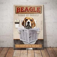 beagle dog metal tin sign please sit yourself the best sit in the house printing poster bathroom home art wall decoration plaque