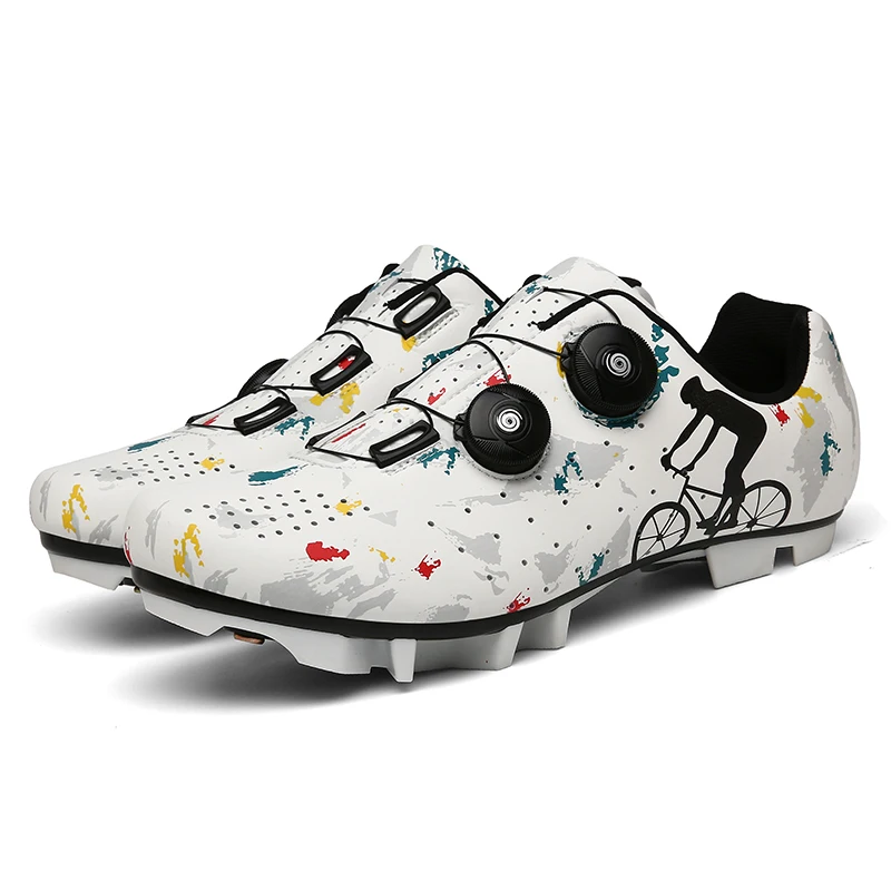

Sport Cycling Sneaker for Men Outdoor Male Mtb Bicycle Sneakers Cleat Self-Locking Black White Man Mountain Bike Shoes