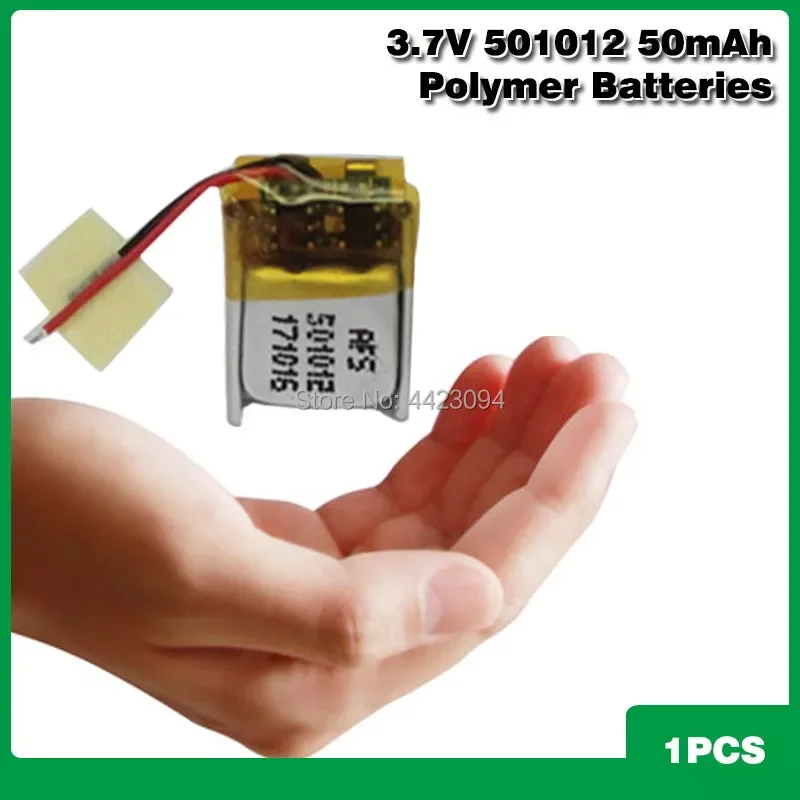 

3.7V 50mah 501012 lithium polymer lipo rechargeable battery for i7s/i8/i9/i12TWS bluetooth headset MP3 MP4 speaker Smart wear