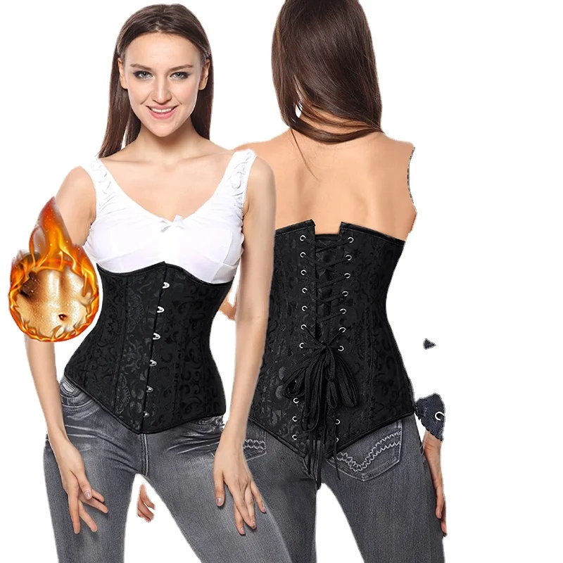 

Charmian Women's 26 Steel Boned Cotton Long Torso Hourglass Fajas Colombianas Reductora Body Shaper Waist Trainer Latex Corset