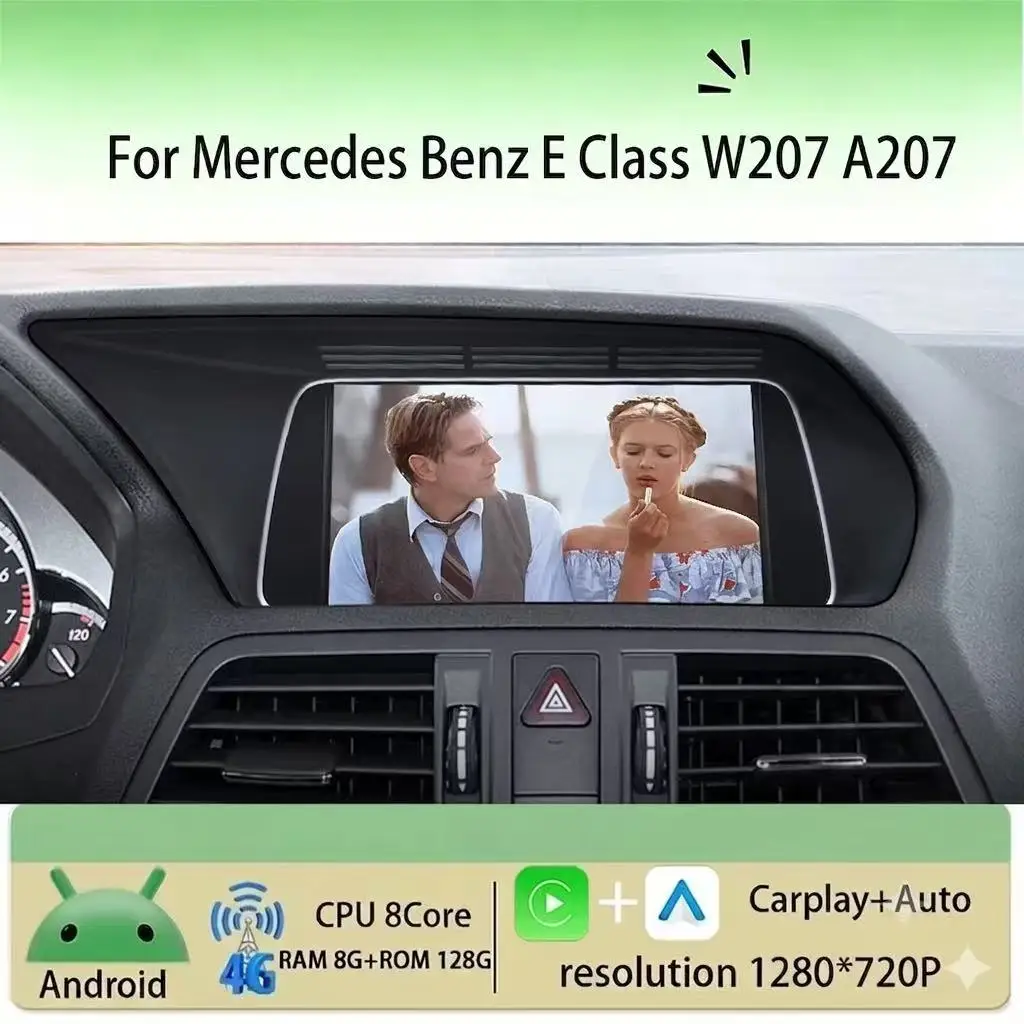 Фото Заводская цена, 7-дюймовые мультимедийные плееры Android 15 для Mercedes-Benz E-класса W207 A207, GPS-навигация, беспроводной CarPlay Auto №1