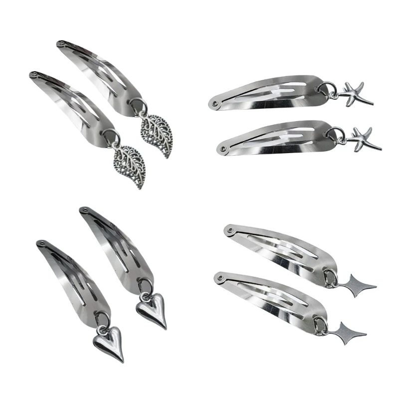 

Silver Peach Heart Starfish Leaves Stars Element Niche Design Hairpin 264E