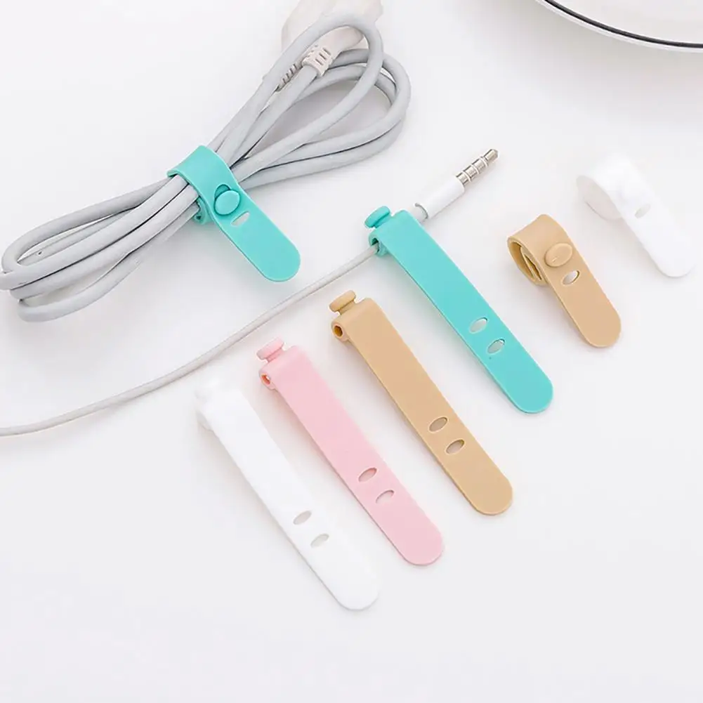 Cute Cord Winder Organizer Durable 4Pcs Silicone 4Pcs/Set Wire Snap Creative Earphone for Charger Cable
