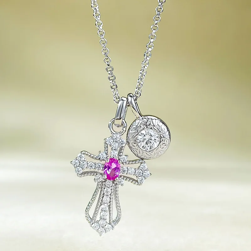 Ожерелье с подвеской в виде розового креста: универсальные эластичные бусины из