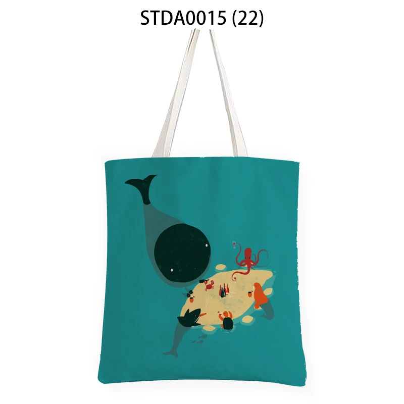 Холщовая Сумка для покупок в виде милых животных слона подарок модных женщин