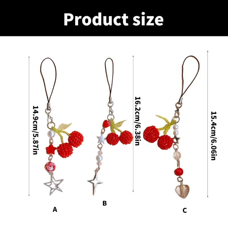 Брелок с бусинами вишни подвеска в виде фруктов брелок стильный аксессуар для