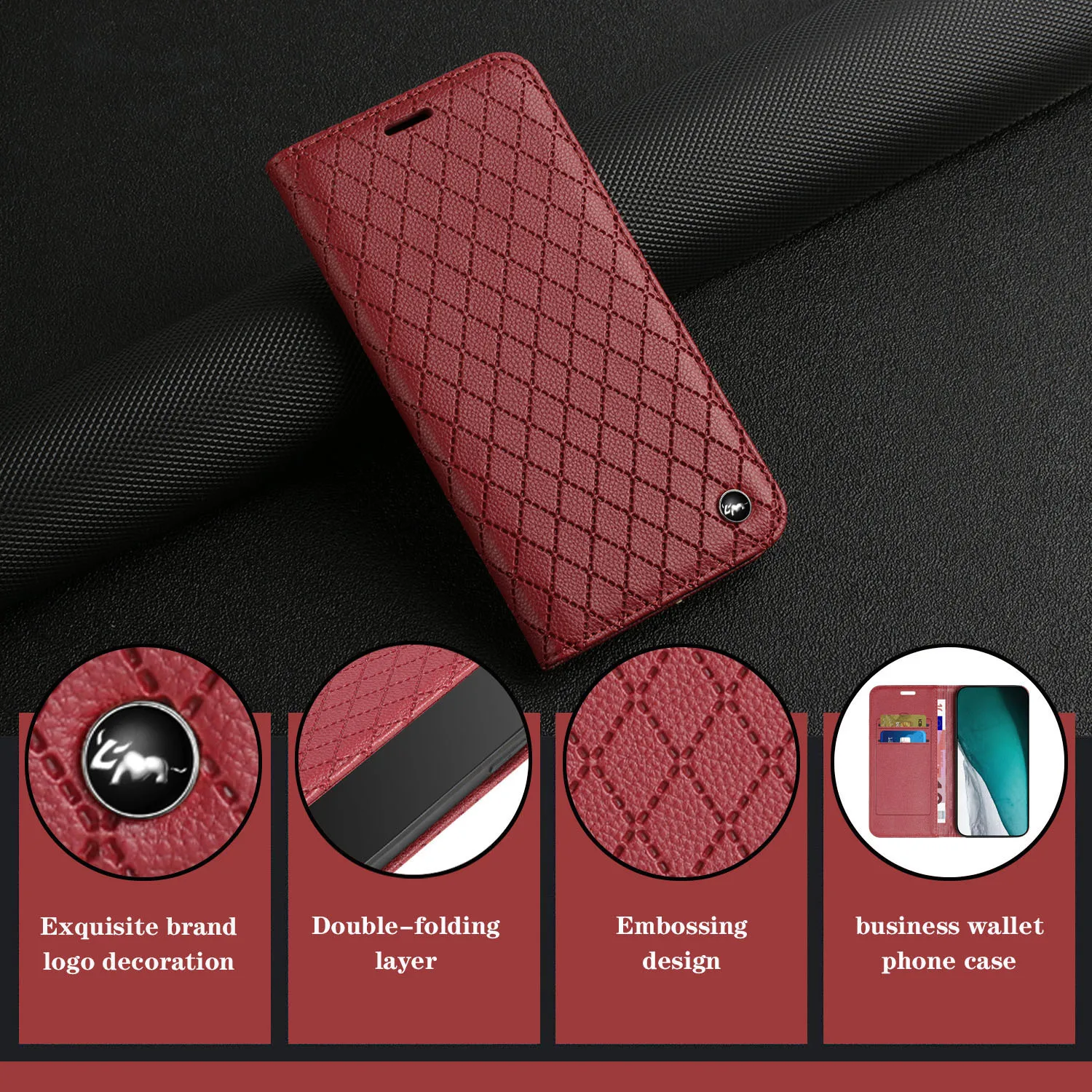

Woven Pattern PU Leather Material Wallet Flip Case Buildin Phone Holder for Iphone14 Case, iPhone 14plus 14pro 14pro Max Case