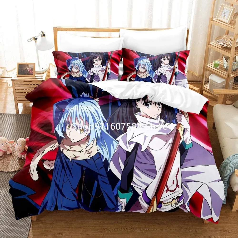 Kids Cartoon Bedding Set 3D Design Slime Character Customizati Anime Printed Children Boy Girl Warm Bed Throw