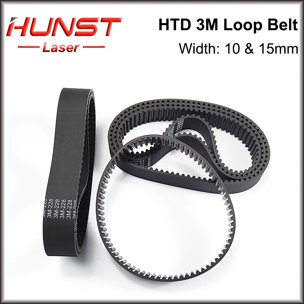 

Hunst HTD 3M Closed Loop Belt Rubber Timing Belt Various Transmission for CO2 Laser Engraving Cutting Machine / 3D Printer