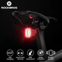 rockbros bicycle rear light smart auto brake sensing usb rechargeable light ciclismo luz trasera bicicleta cycling accessories