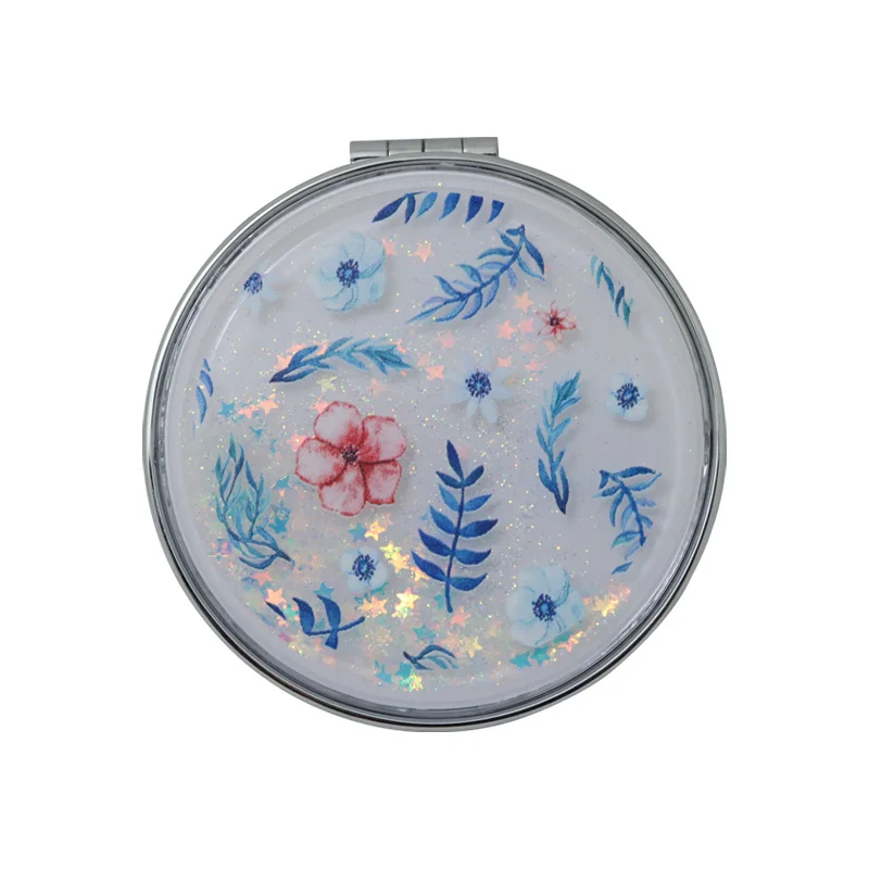 

Pocket Mirror, 1X/2X Magnification Compact Travel Makeup Mirror, 2-Sided, Portable, Folding, Handheld Compact Mirror for Gift