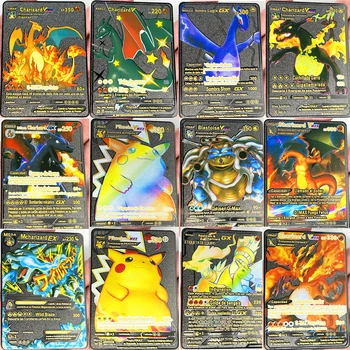 27 Styles Pokemon Mewtwo Black Stainless Steel Metal Card VMAX Toys Hobbies Hobby Collectibles Game Collection Anime Cards 3