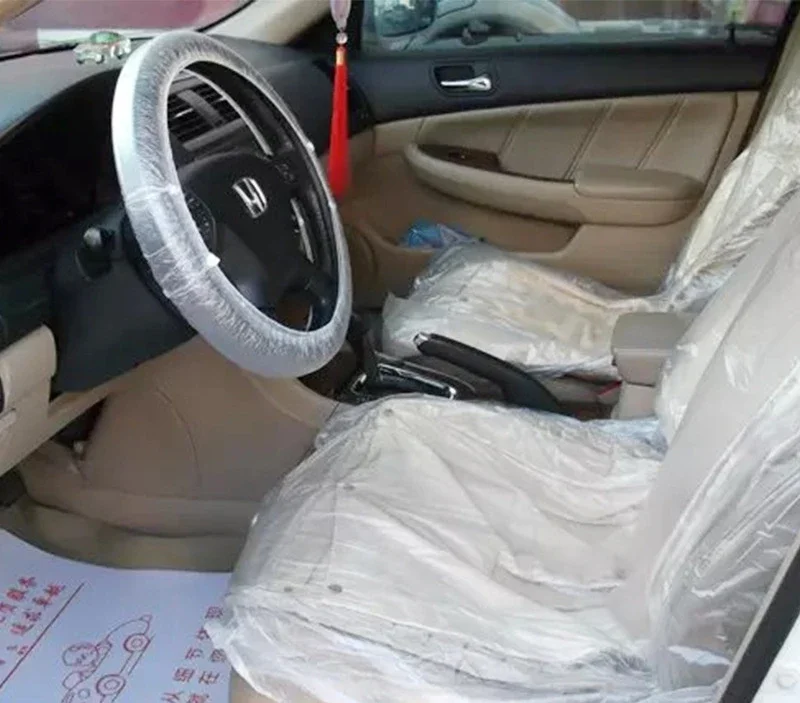 

100pcs Automobile disposable seat cover plastic repair seat protection cover auto repair plastic antifouling cushion cover