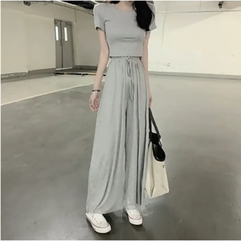 Pajamas for Women Cotton Sleepwear Set Woman 2 Pieces Loose Nightsuit Plain Loungewear Women's Nightie Casual Suit Home Clothes