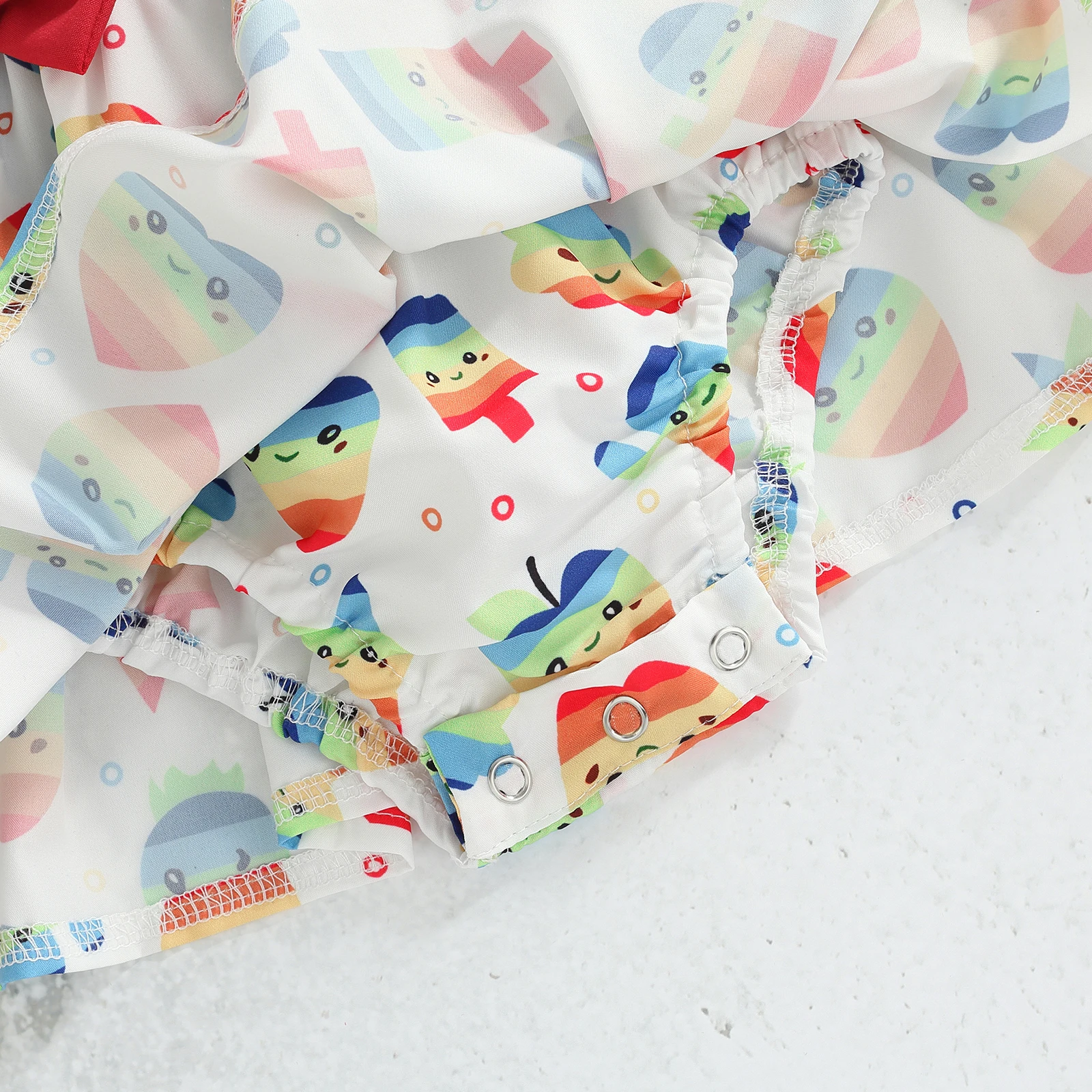 Летнее боди для новорожденных девочек Citgeett с летящим рукавом платье радужным