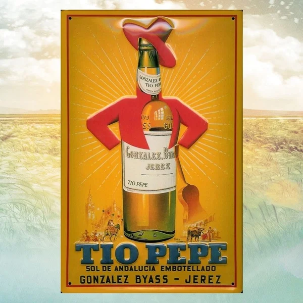 Tio Pepe Jerez Blechschild 3D Gept предупреждение олова