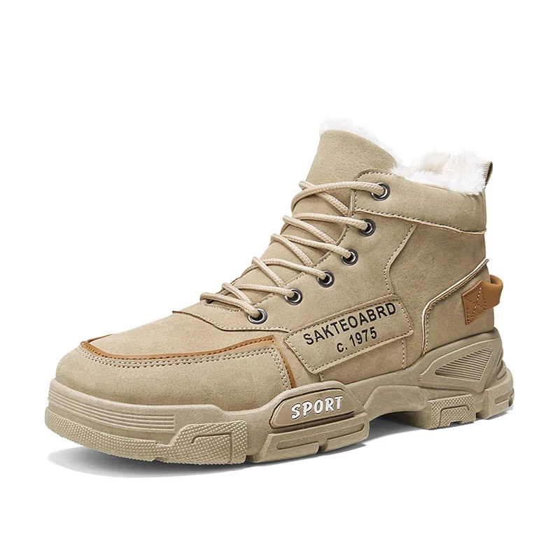 

Snow Boots for Men High-top Plush Warm Cold Cotton Boots Hundred Thickened Lace Up Comfort Platform Sneakers Zapatillas Hombre