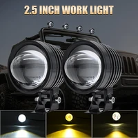 6led motorcycle spot light external fog light auxiliary lamp projector lens white amber waterproof headlight for utv atv