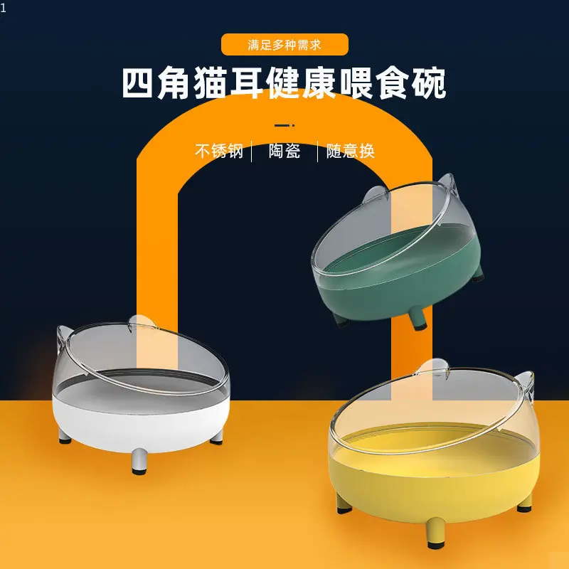 

Pets Bowl Cat Feeder Bowl with Dog Cat Food Drink Bowls Pet Stainless Steel Dual Use of Food Drink UseNew Four Legs Pet Products