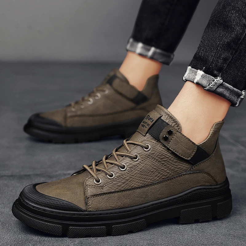 

CYYTL Casual Shoes Men Ankle Boots Male Sneakers Leather Outdoor Walking Platform Designer Luxury Fashion Loafers Four Seasons