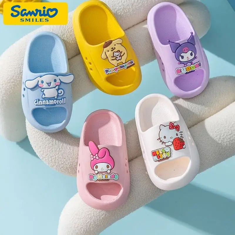 

Kawaii Sanriod Anime Hello Kittys Cinnamoroll Children's Slippers Summer Girls Wear Soft Bottom Home Indoor Non-Slip Slippers
