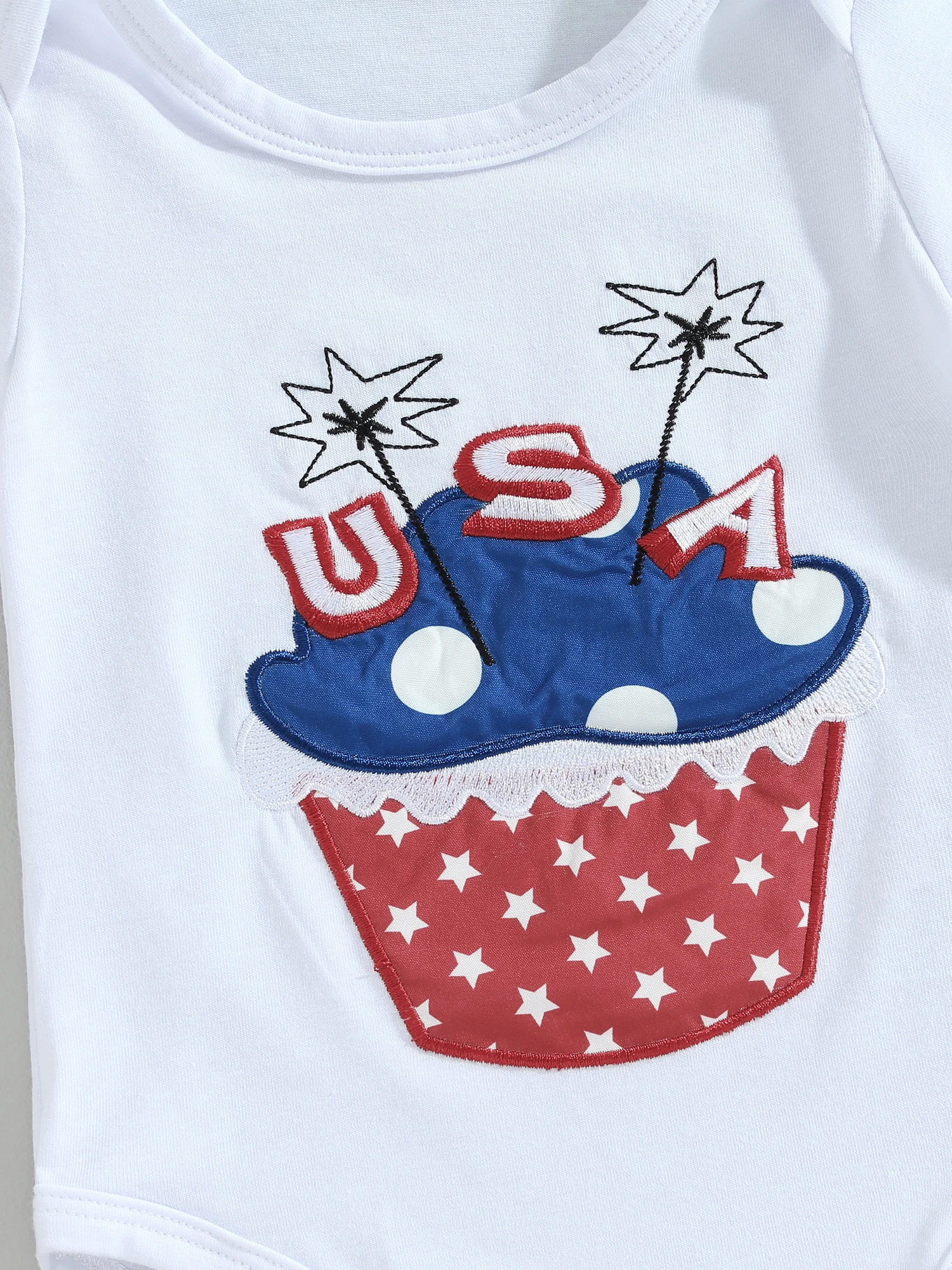 

2023-05-17 Lioraitiin 0-18M Baby Girls 3Pcs Clothing Stars Print Short Sleeve Romper Shorts Hairband for Independence Day