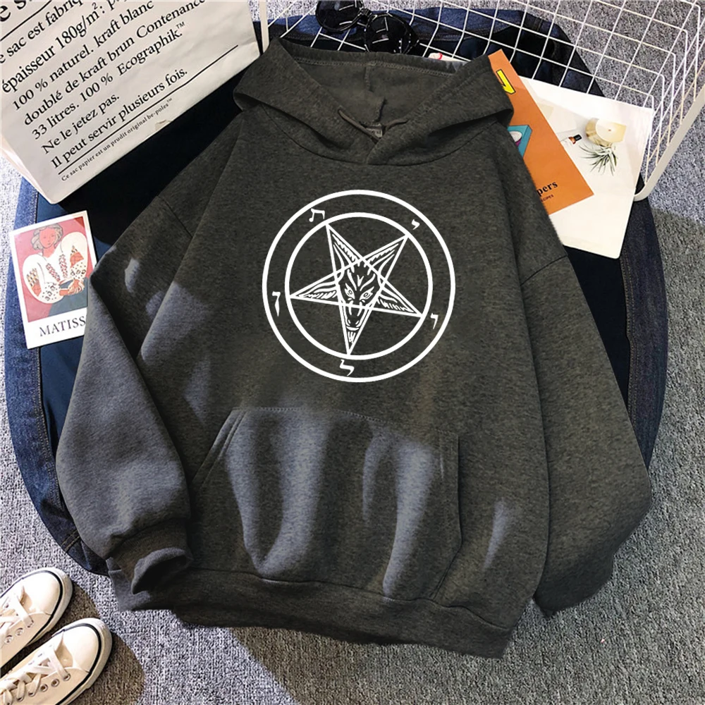 

Pentagram Gothic Occult Satan New Men's Fashion Hoodies High Quality All-match Male Pullover Brand Clothing Harajuku Mens Tops