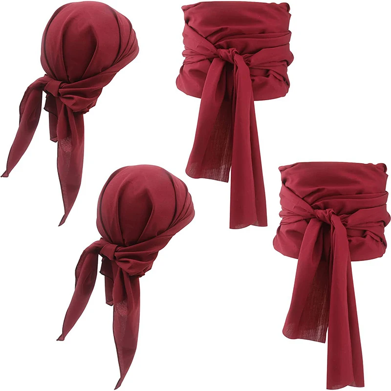 

Pirate Medieval Renaissance Vintage Fabric Linen Belt Headband Set Halloween Cosplay Costume Accessories Fancy Ball Party Props