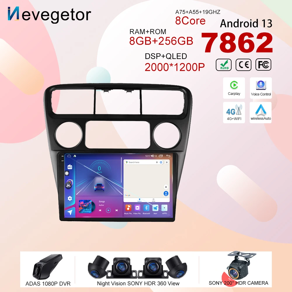 Автомобильный DVD для Honda Accord 6 1998-2003 Android13 Радио Стерео Мультимедийный плеер 5G Wi-Fi