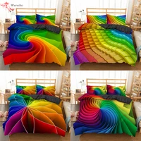 colorful rainbow adult bedding set stripe duvet cover quiltcomforter cover king queen size beds cover 150 set teens bedclothes