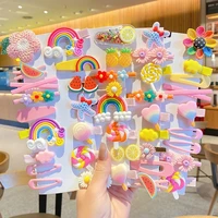 3pcsset korean childrens hairpin side clip color hairpin cute princess candy color hair accessories baby clip headdress