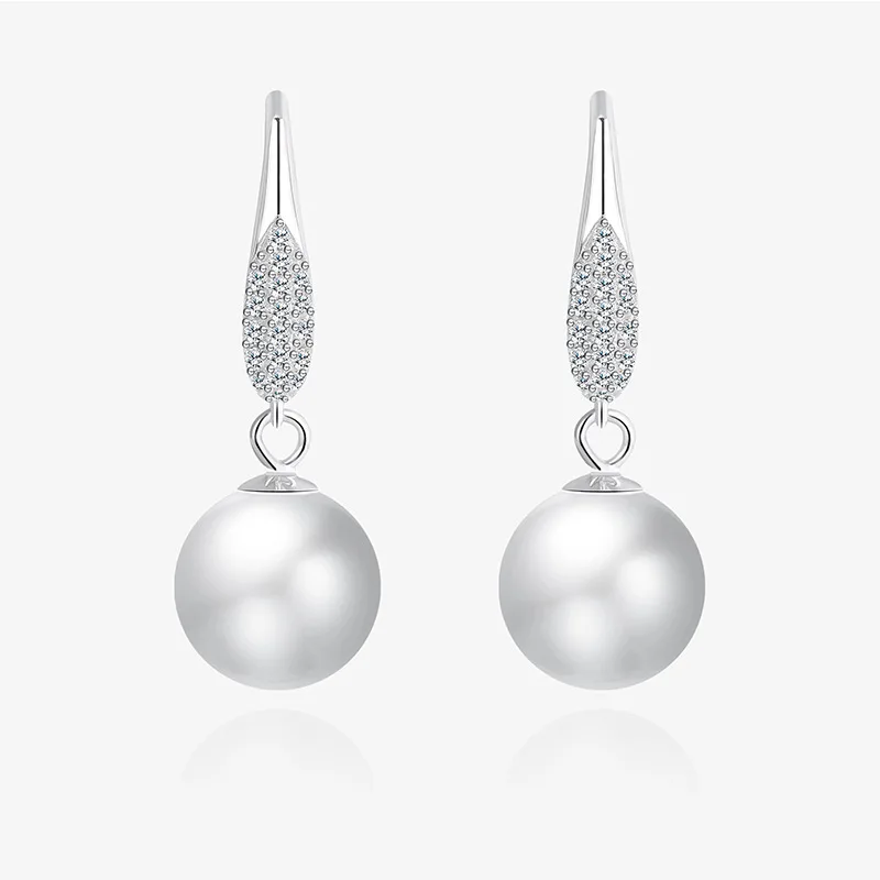 

Европейский и американский хит продаж, серебро 925 пробы, тонкая круглая жемчужина, элегантная высококачественная искусственная кожа