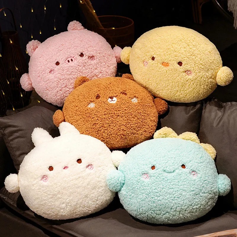 

50cm Lovely Cartoon Animal Plush Pillow Cute Stuffed Bear Rabbit Frog Dino Pig Doll Sofa Chair Cushion For Girls Birthday Gift