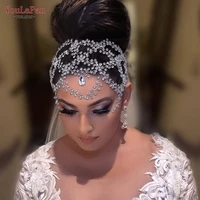 youlapan hp471 fashion rhinestone woman headband forehead chain shiny crystal bridal headdress jewelry party wedding headpiece