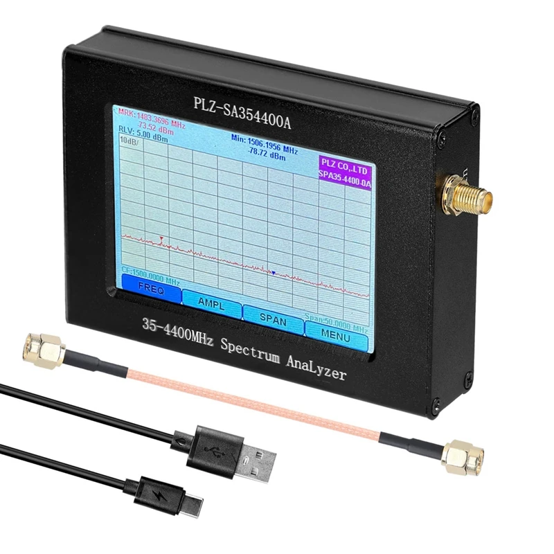 

Параметры для сетевого анализатора спектра, отслеживание источника, Амплитудная полоса пропускания 35-4400 МГц, ЖК-дисплей с частотой