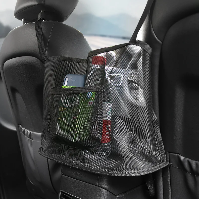 Car Net Pocket Handbag Holder Organizer Seat Side Storage Mesh Net Bag For Packaging Car Organizer Storage Bag Car Accessory