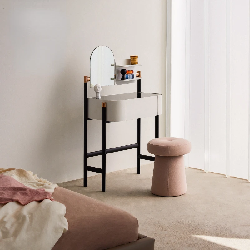 

Modern Simple Storage Dressing Table Bedroom Light Luxury Dressing Table Advanced Makeup Table Small Integrated