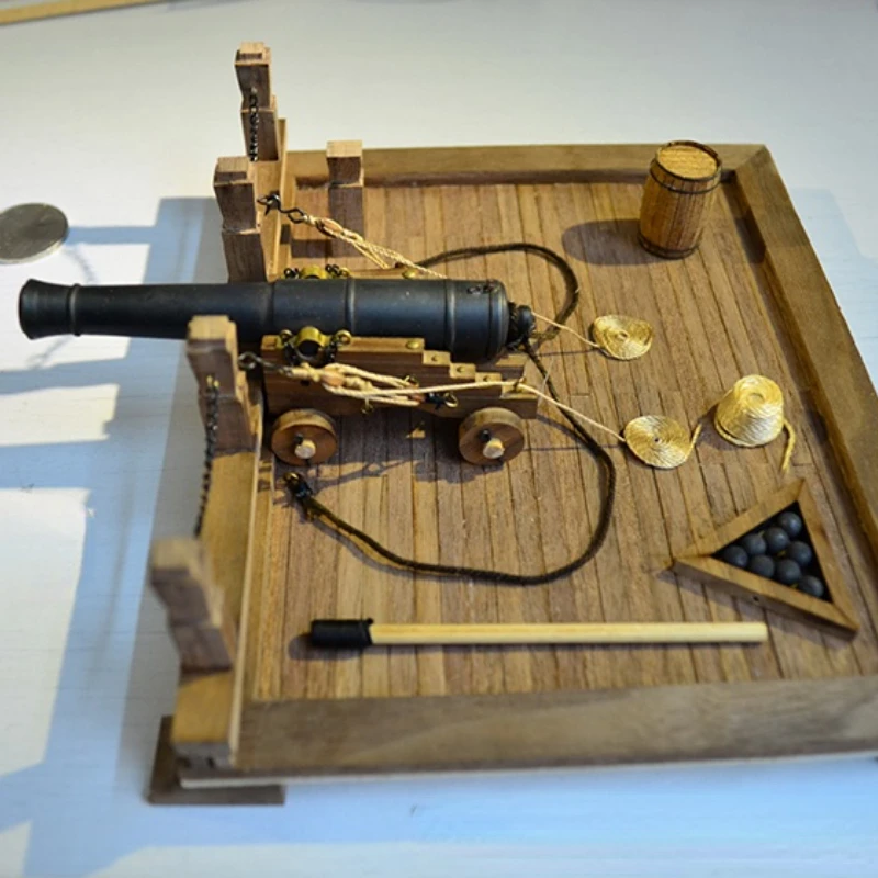 Ancient Naval Gun Scene Model The Wooden Sailing Ship Model Kit Needs To Be Assembled