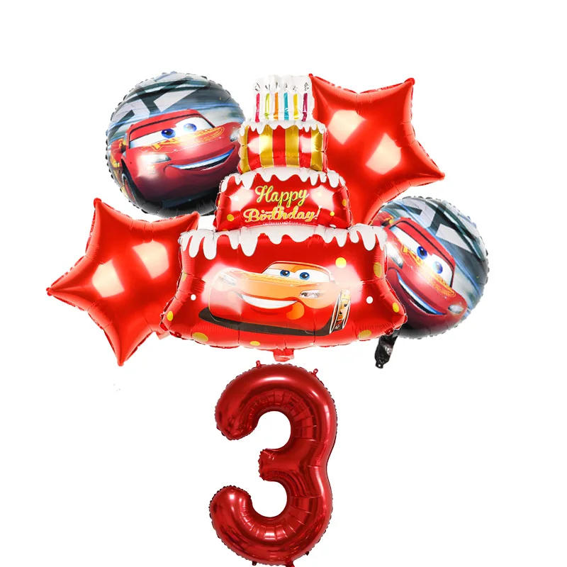 

1set Racing Car Foil Balloons 18inch Disney Cartoon Car Globos Handheld Air Ballon Happy Birthday Party Decorations Kids Toys