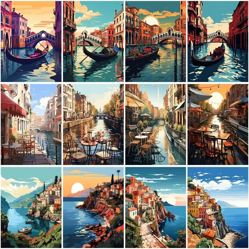 Картины CHENISTORY сделай сам по номерам искусственная живопись Современный Морской