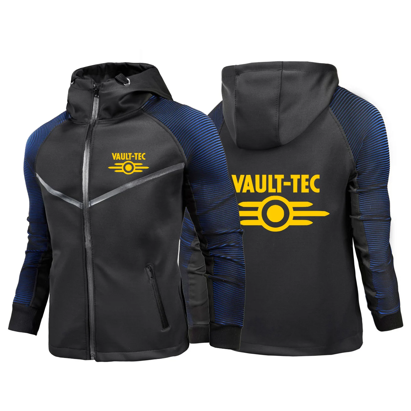 

2022 Vault Tec Logo Video Game Fallout 2 3 4 Printed Spring Autumn Zipper Jackets Racing Suits Men Popular Male Coats