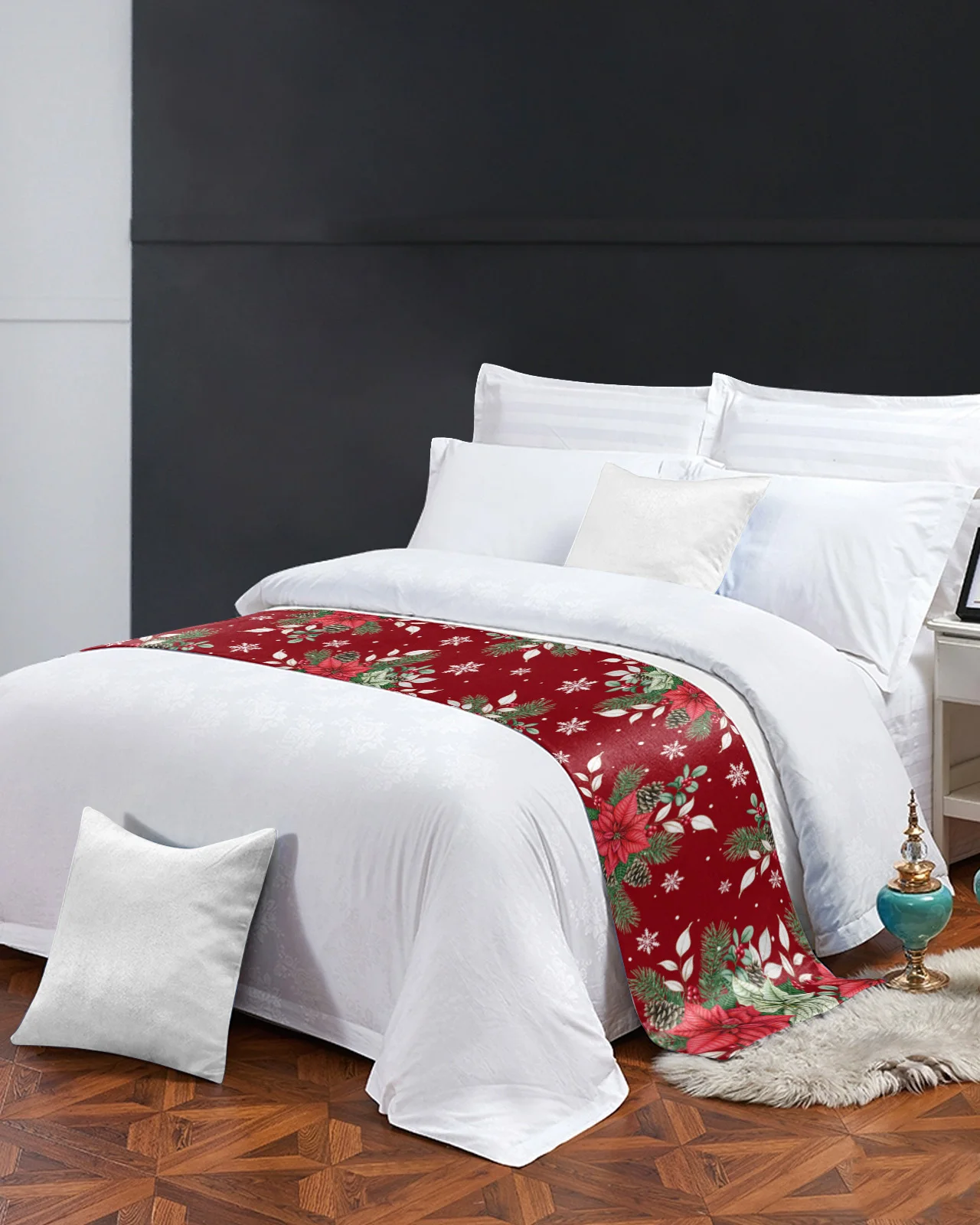 Рождественское зимнее Пальчиковое дерево ягоды украшение для кровати дома отеля