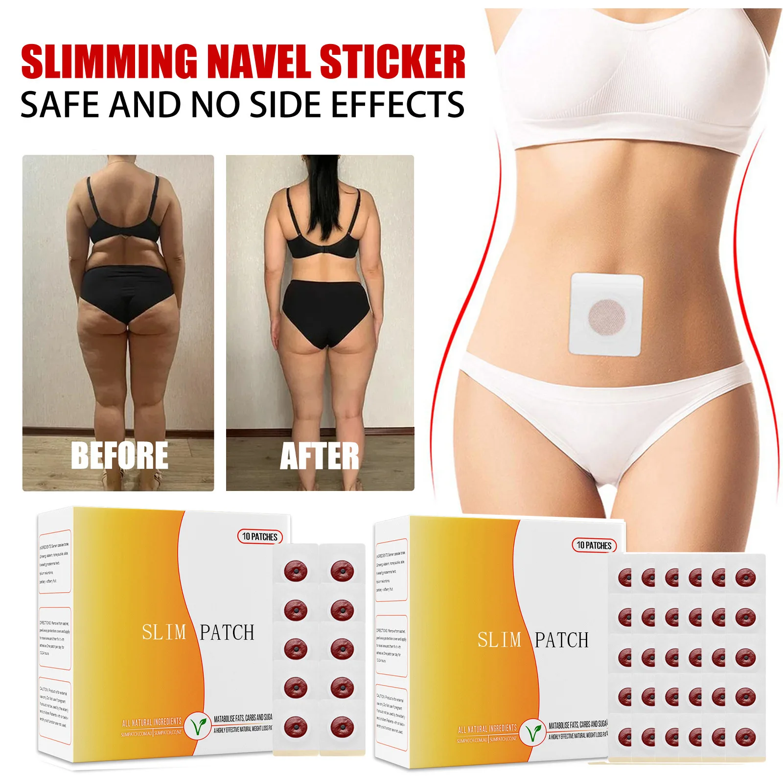 

30pcs/Box New Fat Burning Patch Belly Stickers Chinese Medicine Slimming Products Body Belly Detox Lose Weight Navel Slim Patch