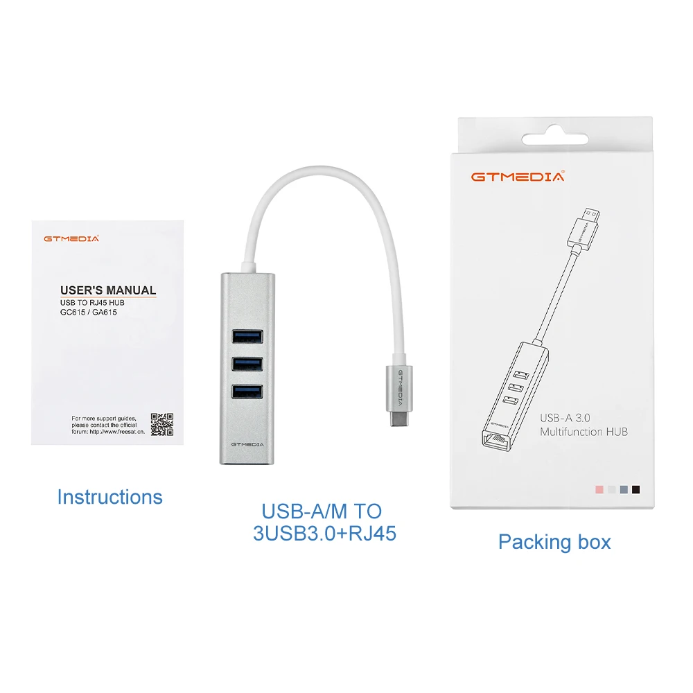 Адаптер GTMEDIA USB 3 1 в алюминиевом корпусе 0 Type C сетевая карта RJ45 и адаптер для Mac