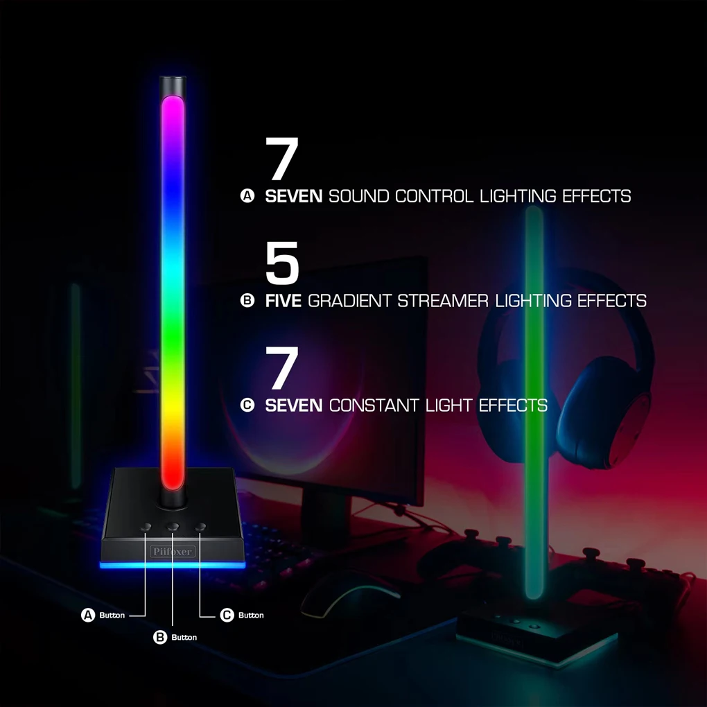 

RGB Computer Earphone Stand Office Net Bar Headphone Detachable Holder Headset Noise Reduction Microphone Rack