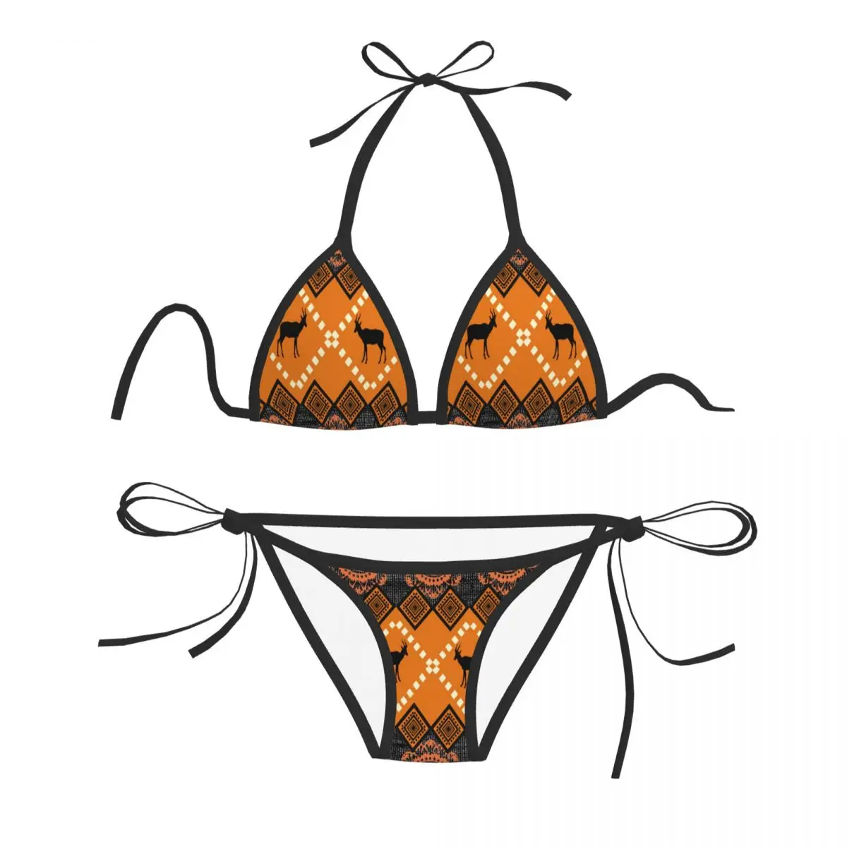 

Sexy Brazilian Thong Bikini Mujer Swimwear Women 2023 Floral African Print Summer Beachwear