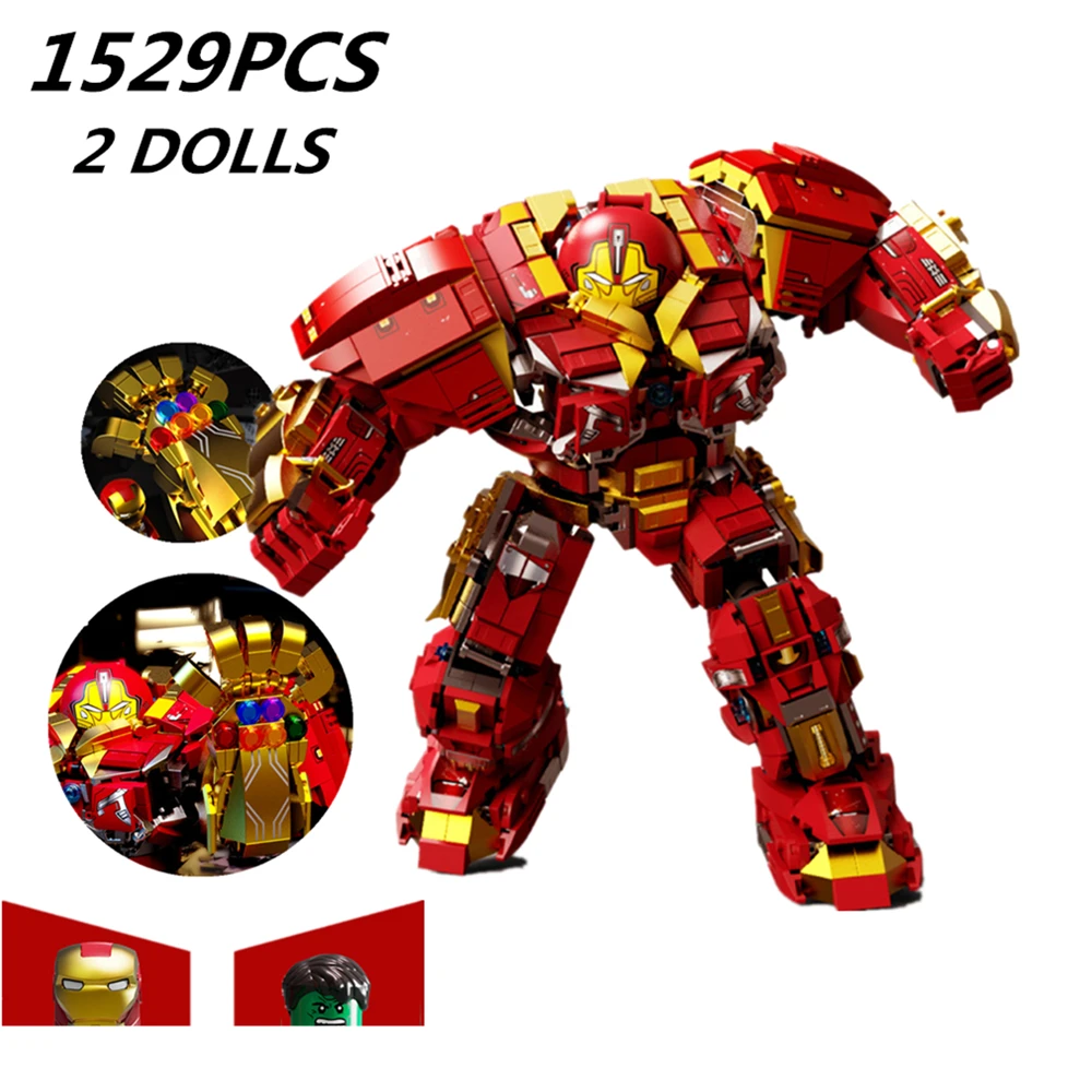 

Disney Marvel Iron Man MK48 Hulkbuster Avengers Heroes Helmet Hulk Mecha Armor Figures Building Block Bricks Boy Kid Gift Toy
