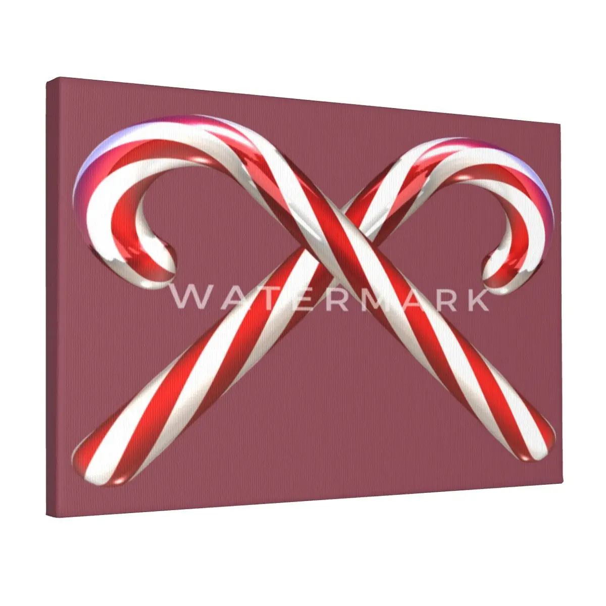

Crossed-candy-canes Canvas Frameless Painting Trendy Living Room Birthday Gift Scratch-Resistant Customizable